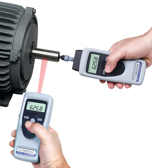 Combination Contact and Non-Contact Digital Tachometer